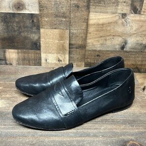 Frye Terri Penny Black‎ Leather Loafers Women's Size 6.5